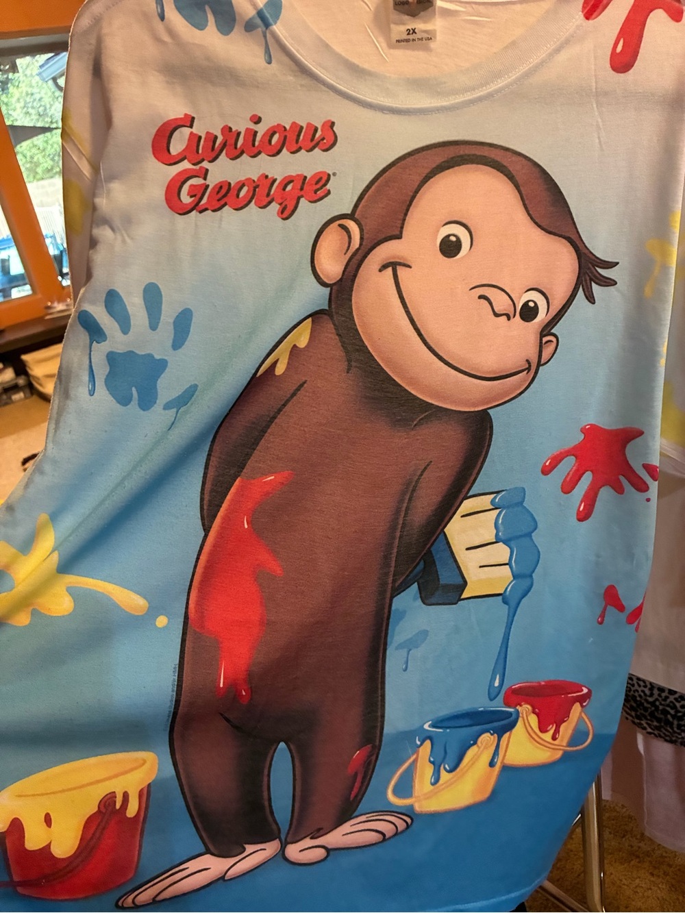 Curious George Graphic Tee in Light Blue